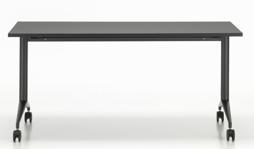 Vitra MedaMorph Klapptisch in Schwarz, ideal als flexibler Arbeitstisch mit Rollen für Büro.