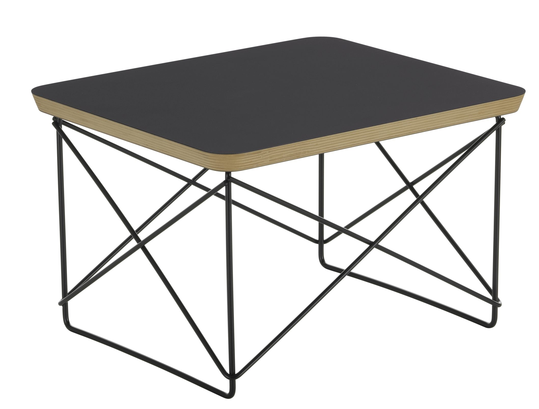 Bijzettafel LTR HPL zwart Vitra, staaldraad met zwarte poedercoating