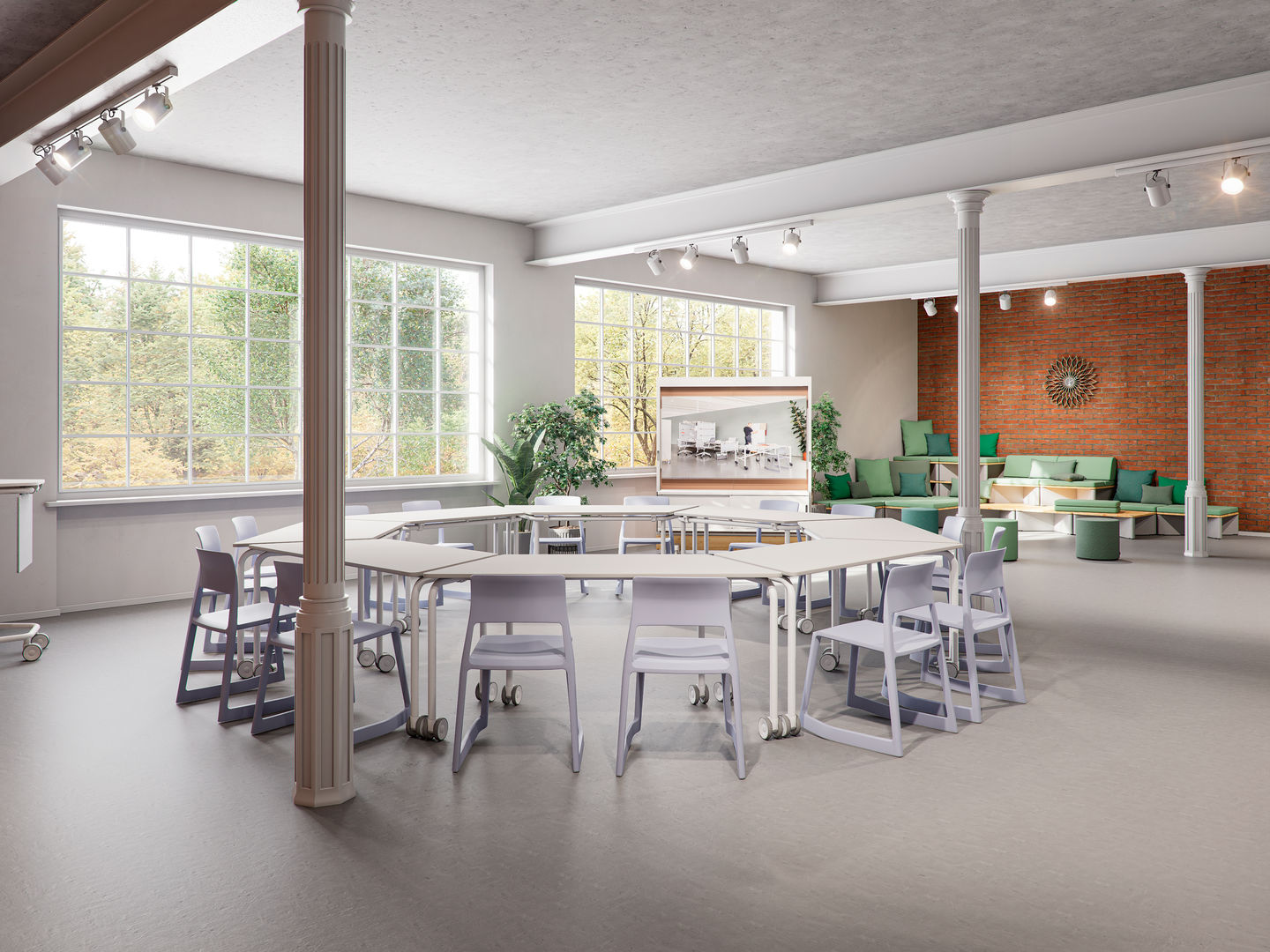 Vitra-vergadertafel tijdens de scoutingtop