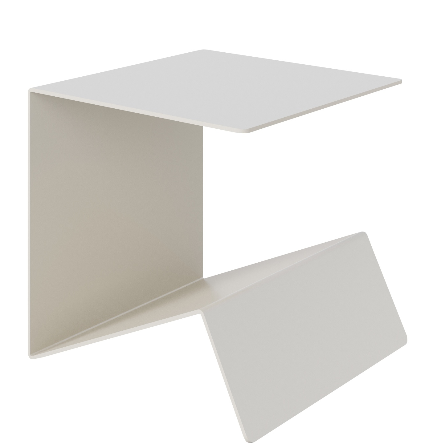 Beige Buk  Beistelltisch von Müller Möbelwerkstätten, minimalistisches Design mit Ablagefläche und Magazinhalter, ideal als Nachttisch oder Sofatisch.
