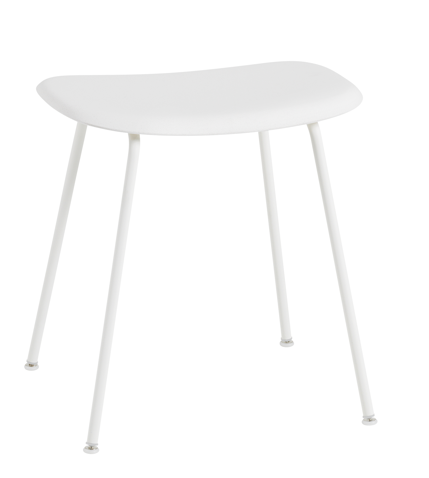 Weißer Fiber Stool Hocker von Muuto mit vier Beinen und minimalistischem Design.