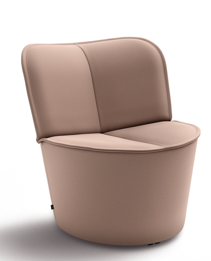 Nenou Sessel von Cor in sanftem Rosaton, moderner Polstersessel für Wohnzimmer und Lounge.