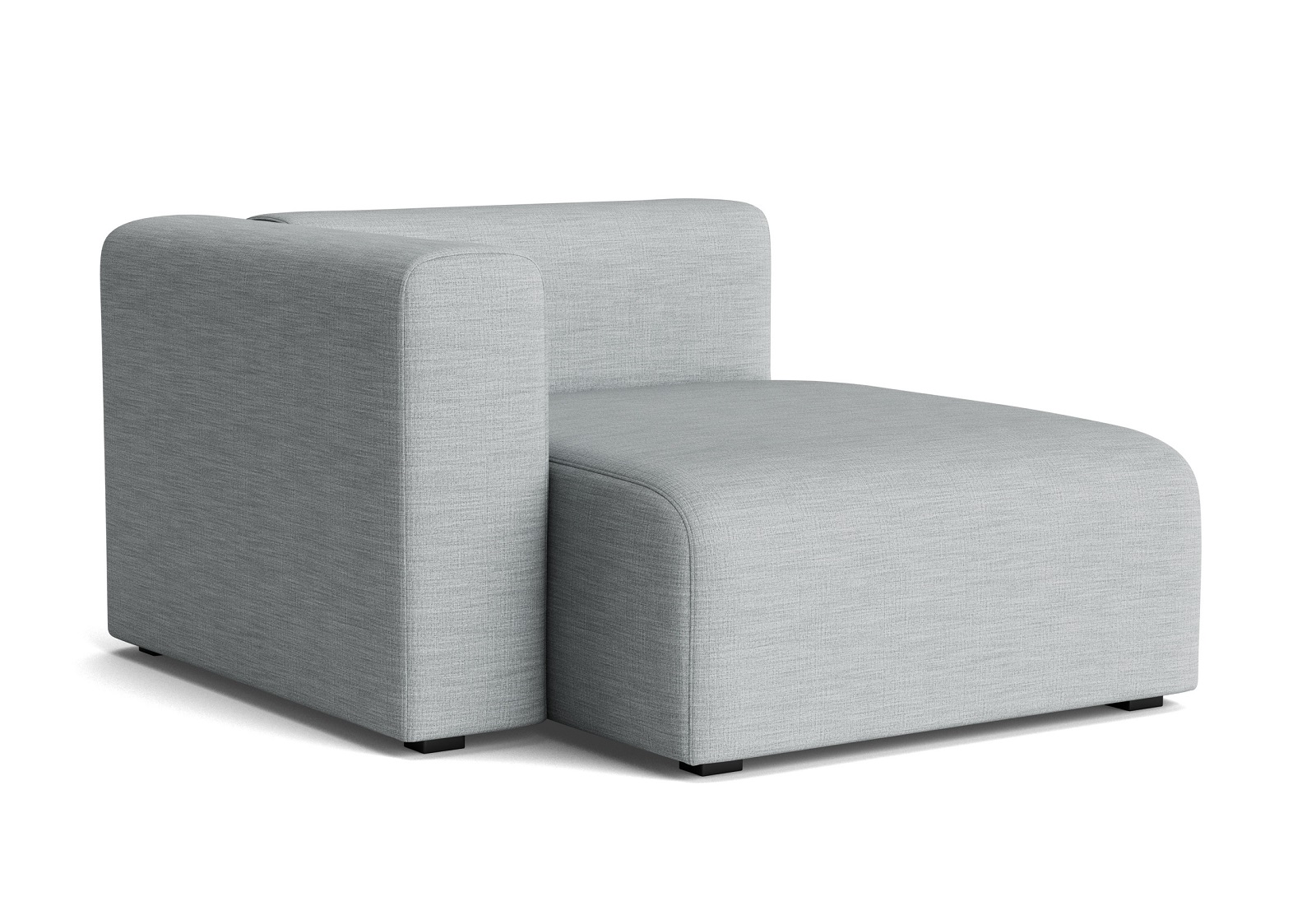 Graues Hay Mags Sofa mit breiter Chaiselongue links, modernes modulares Design.