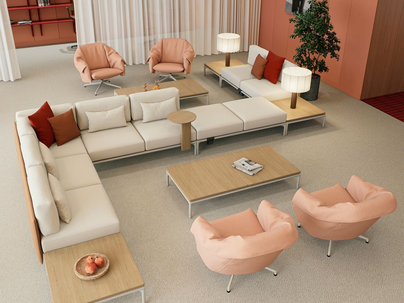 Bascule Lowback Fauteuil met voetenbankje Vitra
