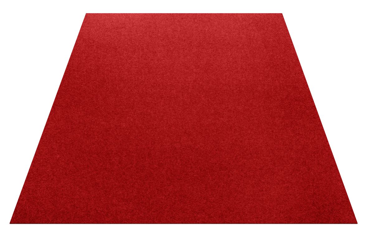 Roter, rechteckiger Teppich von HEY-SIGN by BWF Group, hochwertige Wollfilz-Qualität für Wohnzimmer und Schlafzimmer.