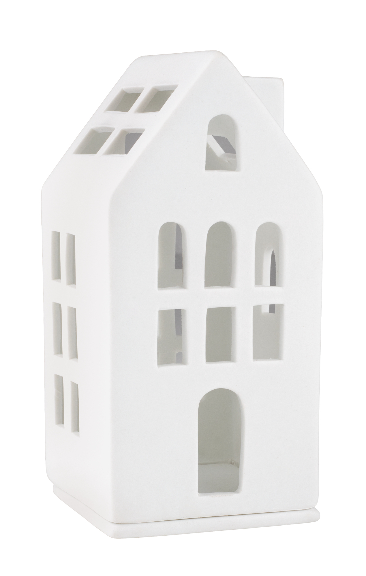 Weißes Mini Lichthaus im Gästehaus-Stil von Räder, dekoratives Wohnaccessoire für stimmungsvolle Beleuchtung.