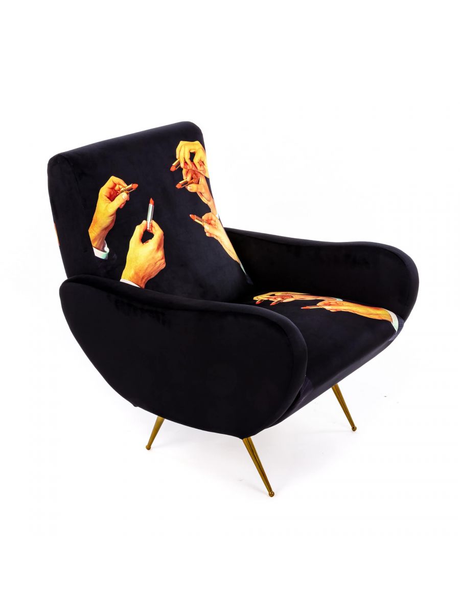 Toiletpaper-fauteuil Lipsticks zwart Seletti
