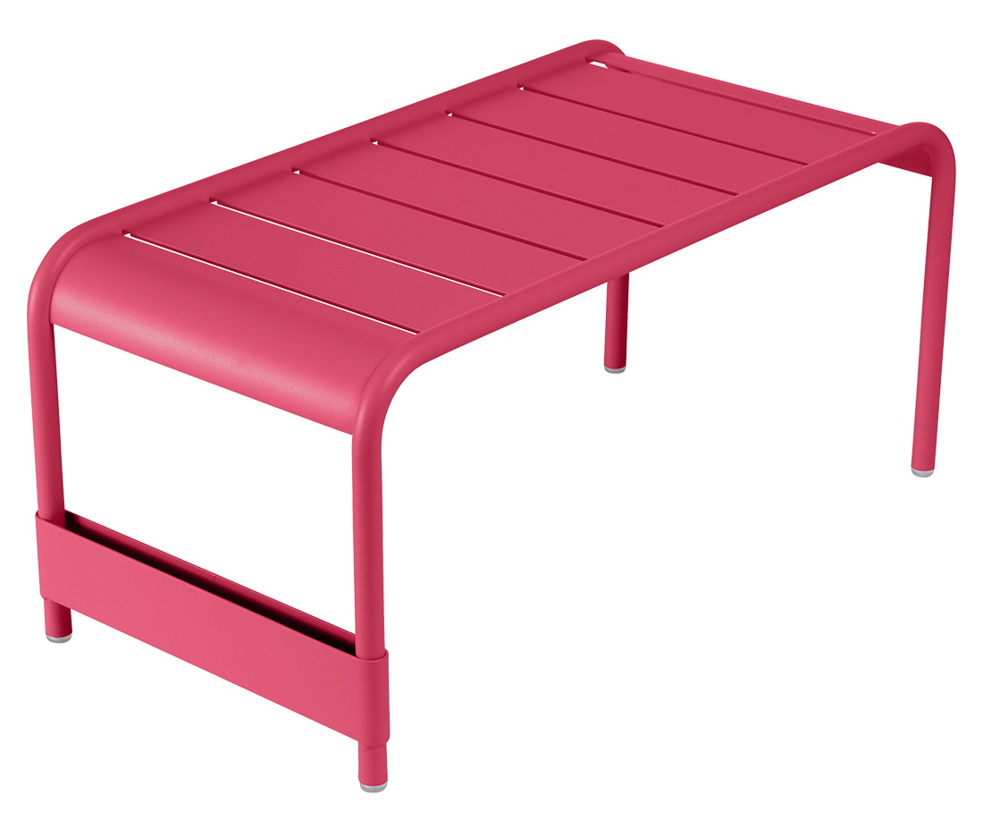Pinker Luxembourg Outdoor Tisch/Bank von Fermob aus Metall, ideal für Garten und Terrasse.
