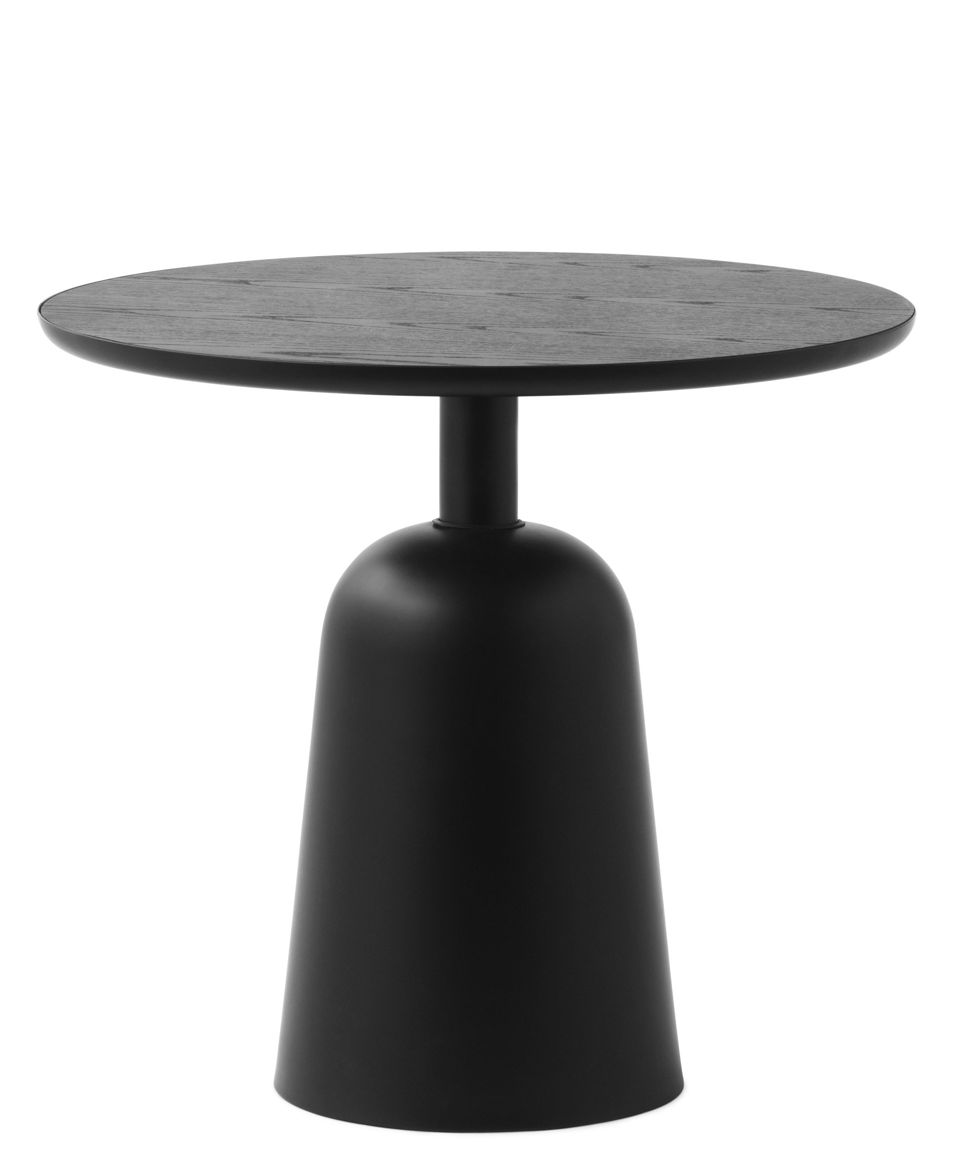 Schwarzer Normann Copenhagen Turn Table Tisch aus Holz und Metall, modernes Möbeldesign.