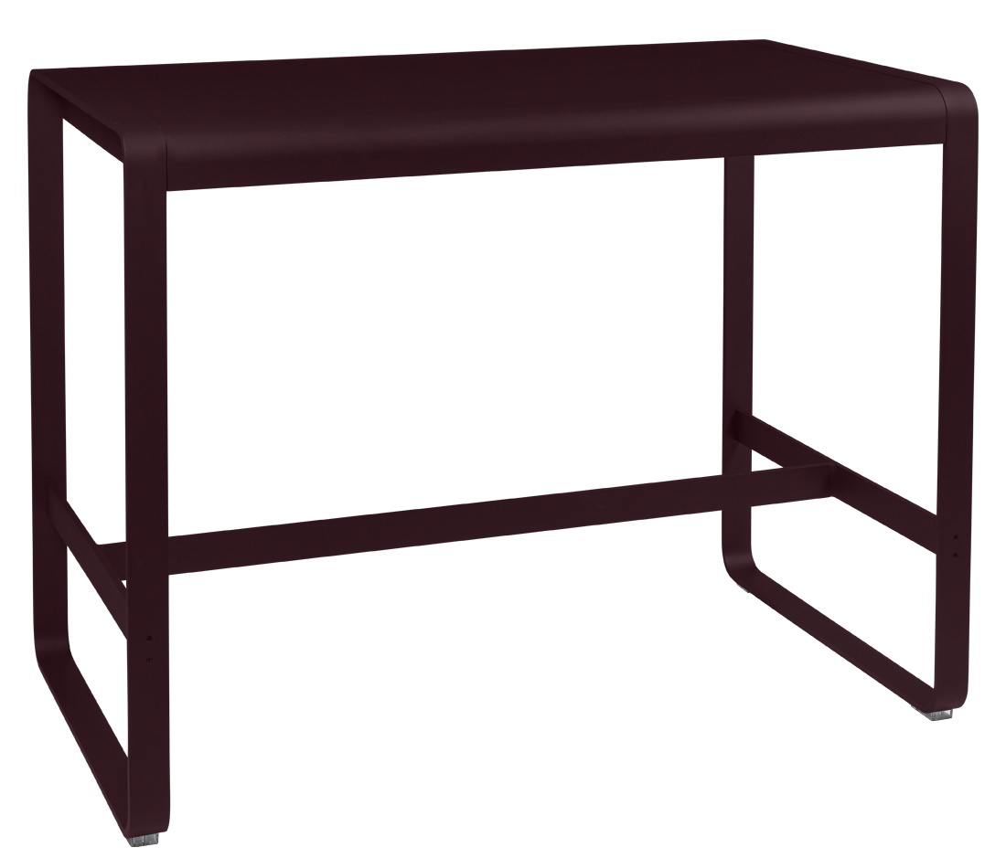 Bellevie hoher Tisch von Fermob für den Außenbereich, moderner Stehtisch in Aubergine, ideal für Garten und Terrasse.