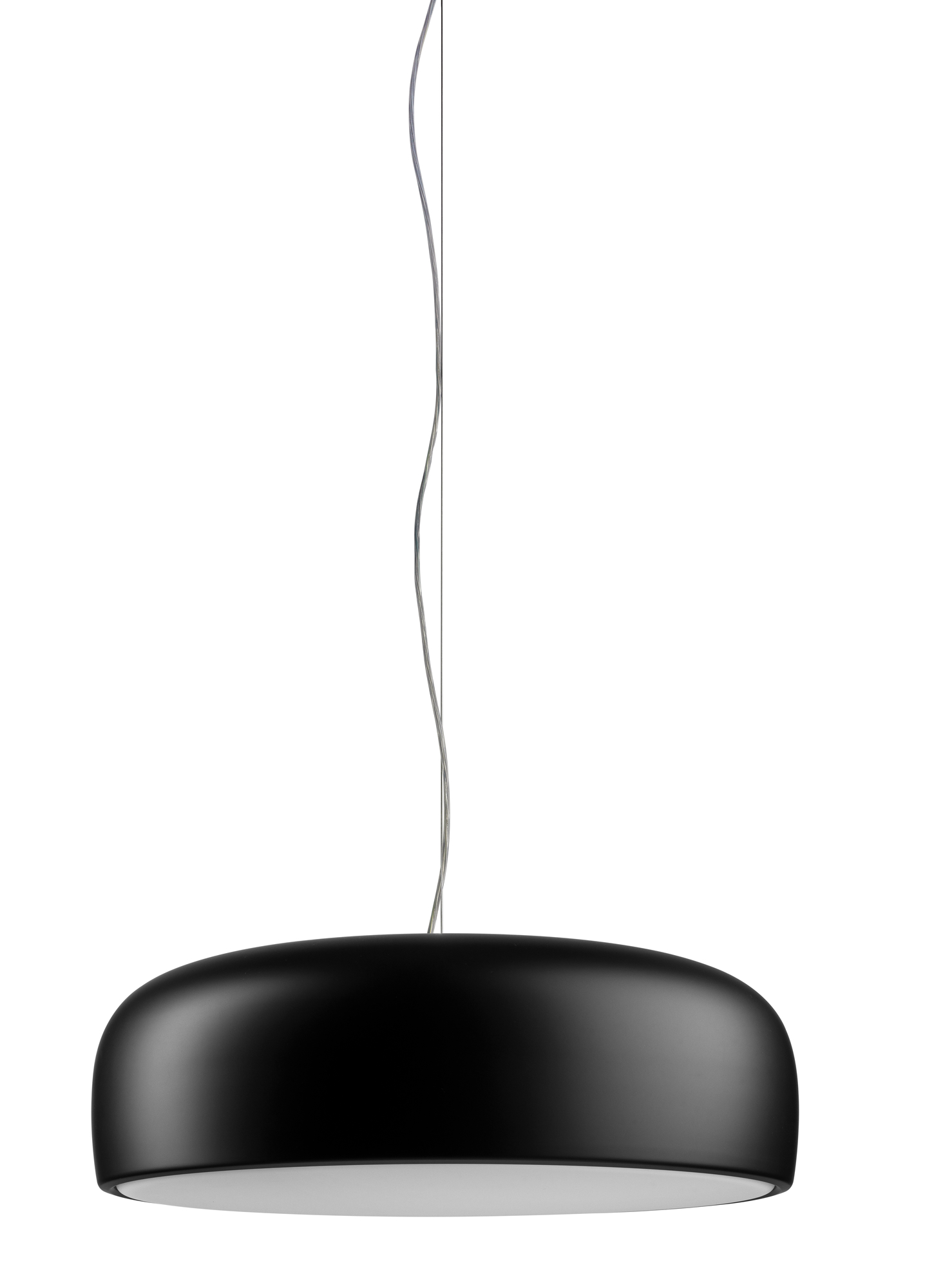 Schwarze Smithfield Pendelleuchte von Flos, moderne LED Hängelampe für Wohnzimmer und Essbereich.