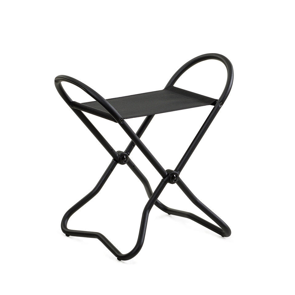 Schwarzer Lectus Klapphocker im Chicago Design: Praktischer, leichter Hocker für Camping, Garten oder Zuhause.