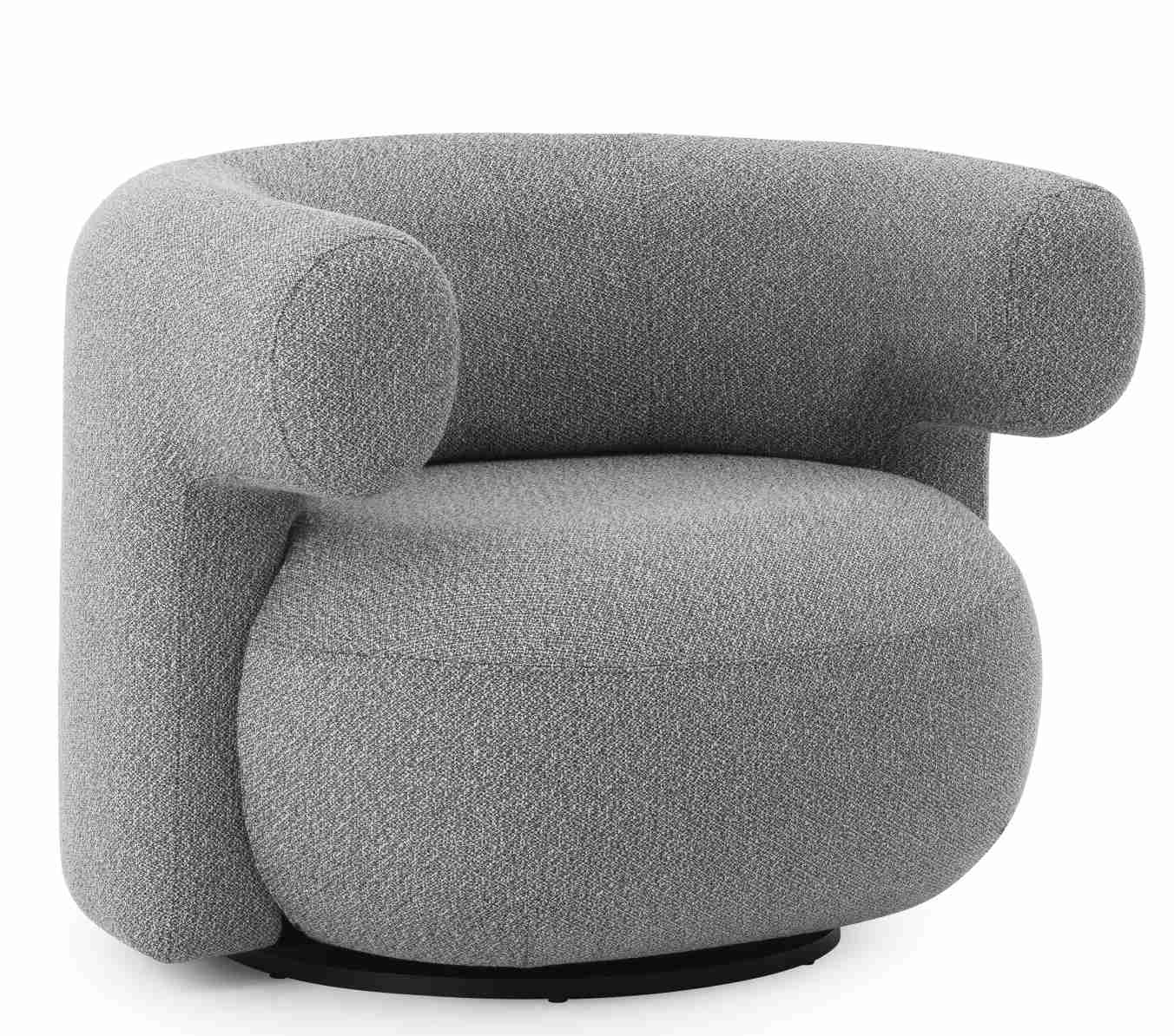 Grauer Burra Lounge Chair Sessel von Normann Copenhagen mit Drehfunktion, ideal für den Outdoor-Bereich.