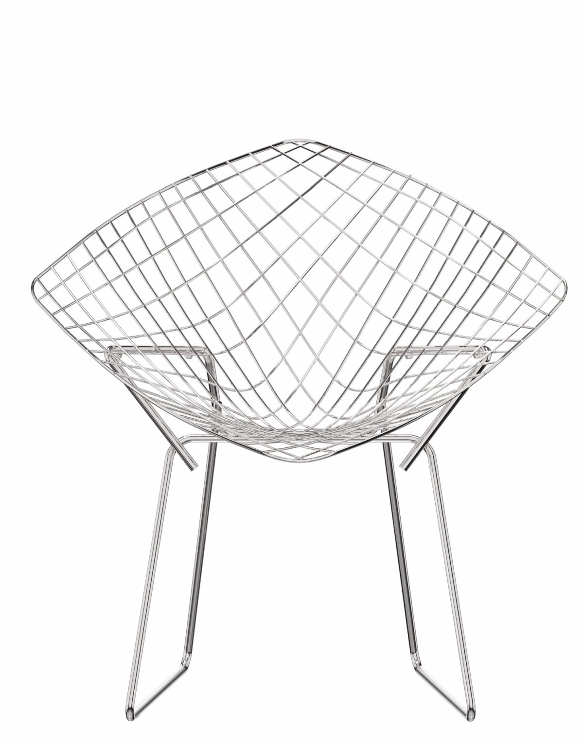 Diamond Sessel von Knoll International: Draht-Sessel aus verchromtem Stahl, modernes Design.
