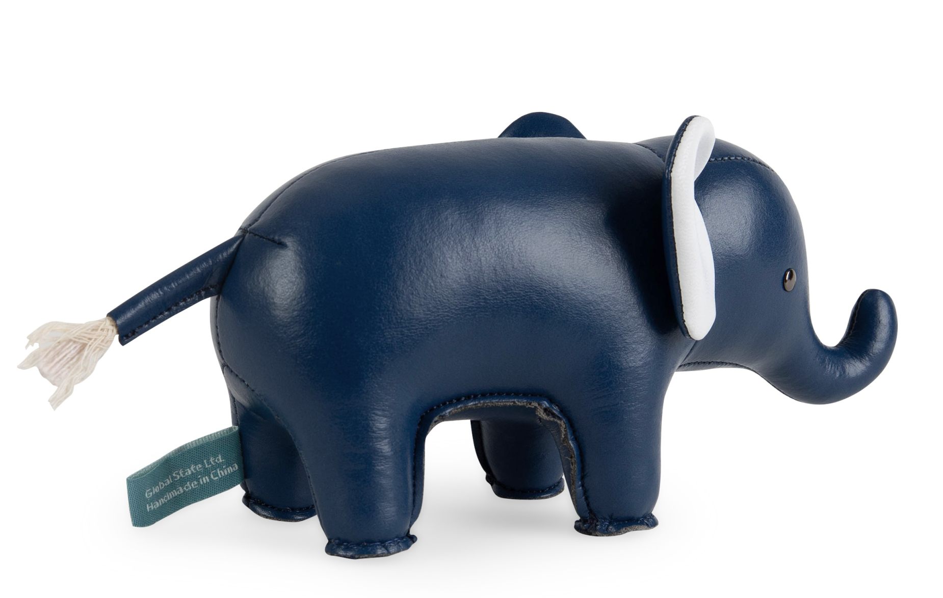 Züny Buchstütze Elefant in Mitternachtsblau und Weiß, dekorative und praktische Tier-Buchstütze für Kinder.