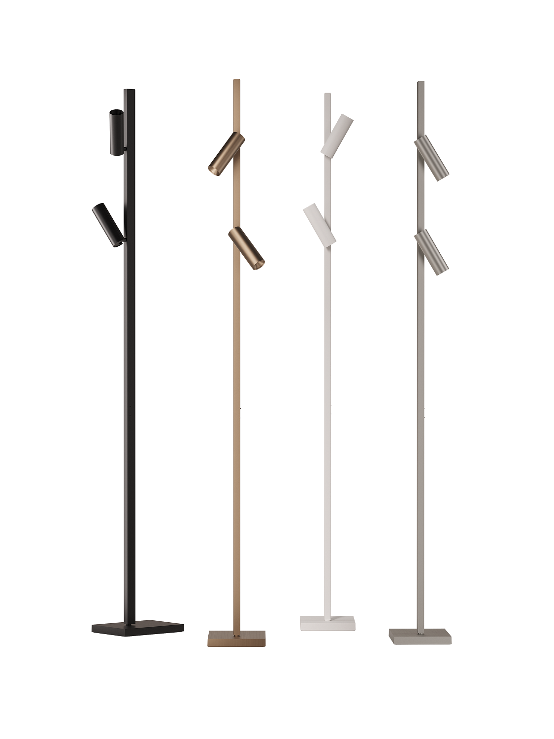 ZEN-X2 Stehleuchte in Schwarz, Gold, Weiß und Grau: Moderne LED-Stehlampe für Wohnzimmer und Büro.