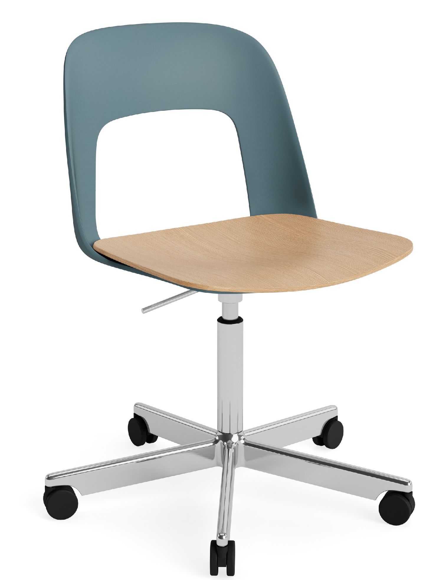 Layout Side Chair 142 stoel met vijfpoot en draaivoet van Hay