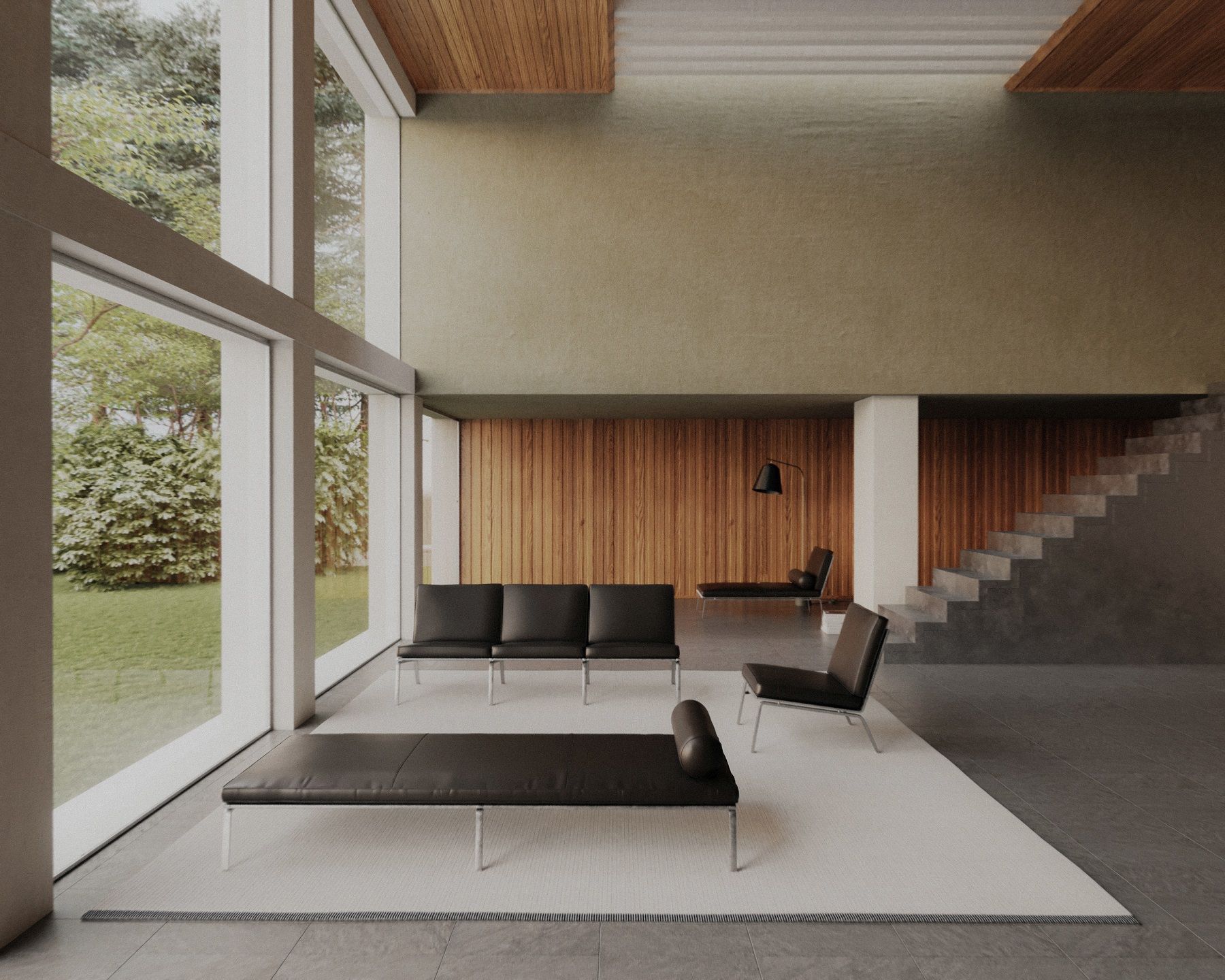 Man Daybed Tagesbett / Liege NORR11 in modernem Wohnraum mit großem Fenster und minimalistischem Design.