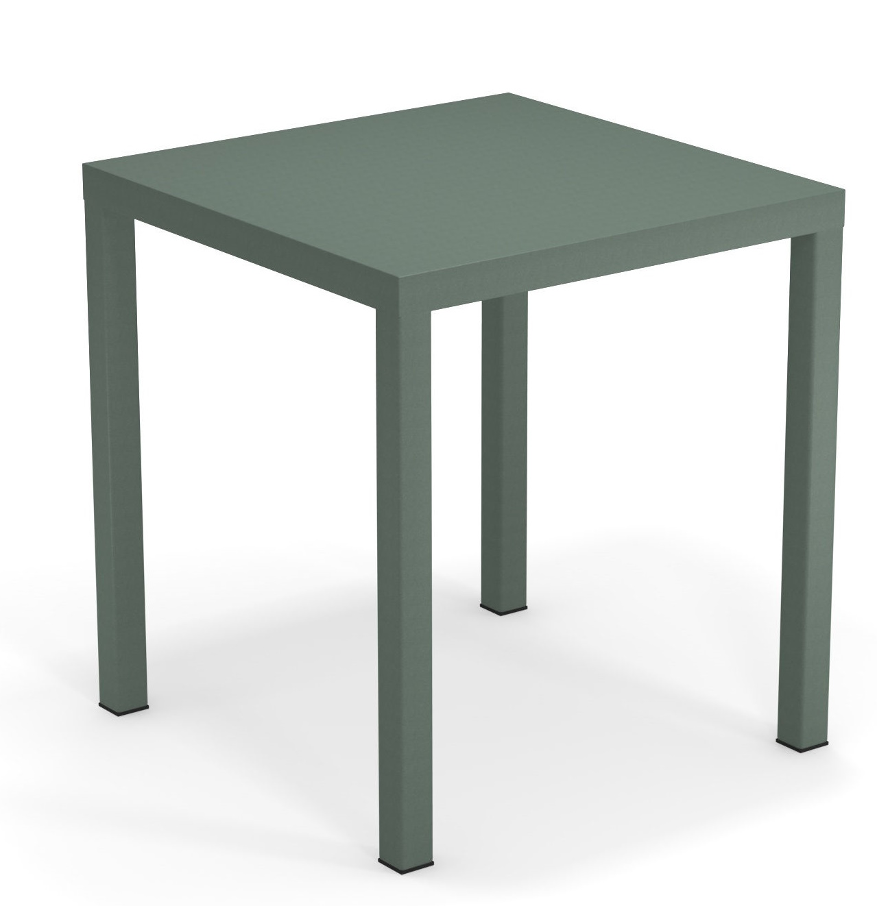 Quadratischer, grüner Nova Tisch von Emu für den Außenbereich, isoliert auf weißem Hintergrund.