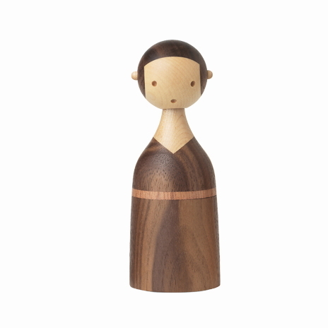 Kin Holzfigur Baby Architectmade EINZELSTÜCK: Dekorative Holzfigur, handgefertigt, helles und dunkles Holz, minimalistisches Design.