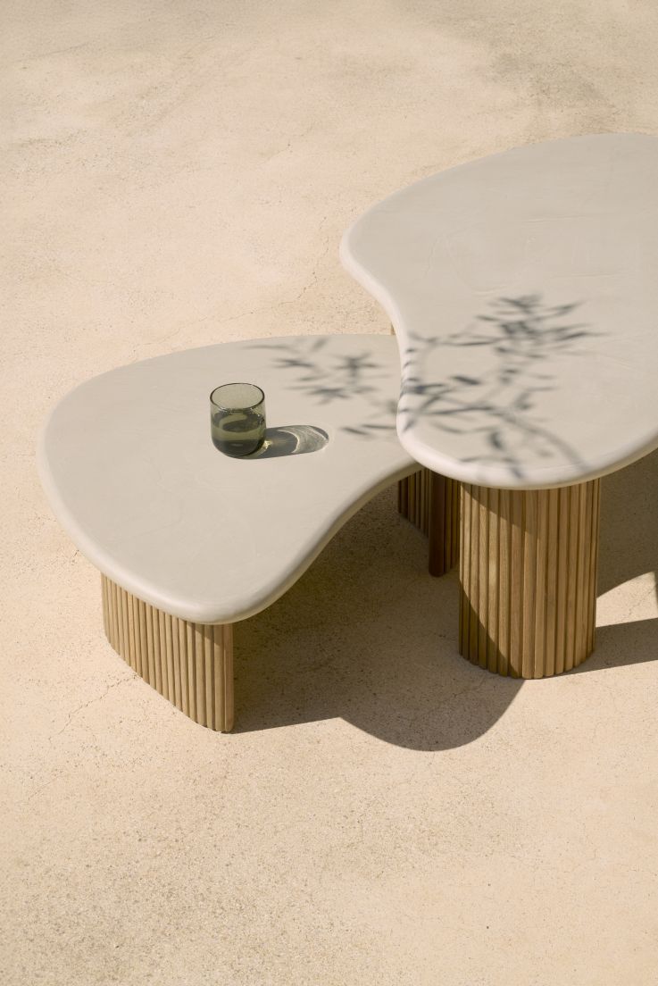 Boomerang Outdoor salontafel beton/teak Ethnicraft