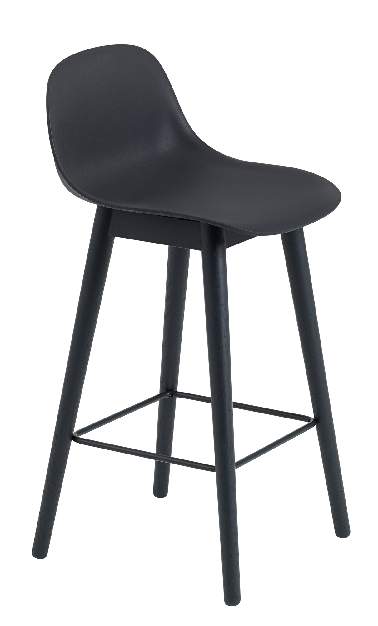 Fiber Counter Stool barkruk met rugleuning, H 65 cm, Muuto
