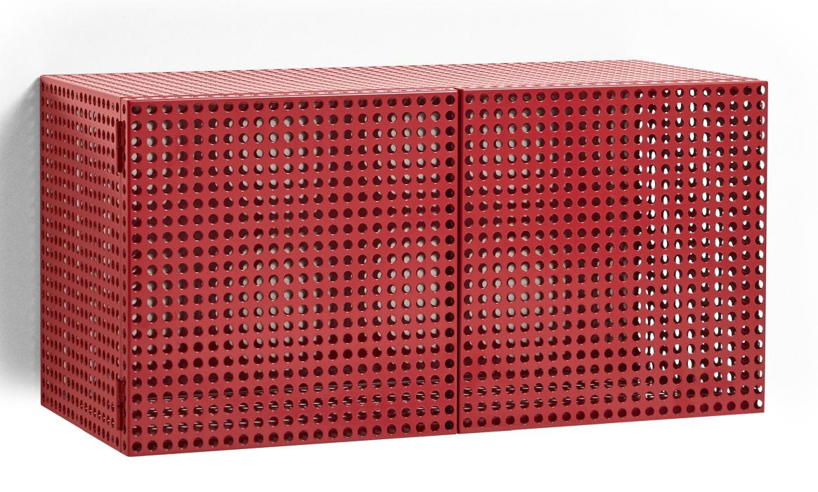 Rotes Hay Perforated Cabinet Wall Sideboard, kleines Wandregal mit Lochmuster für moderne Wohnräume.