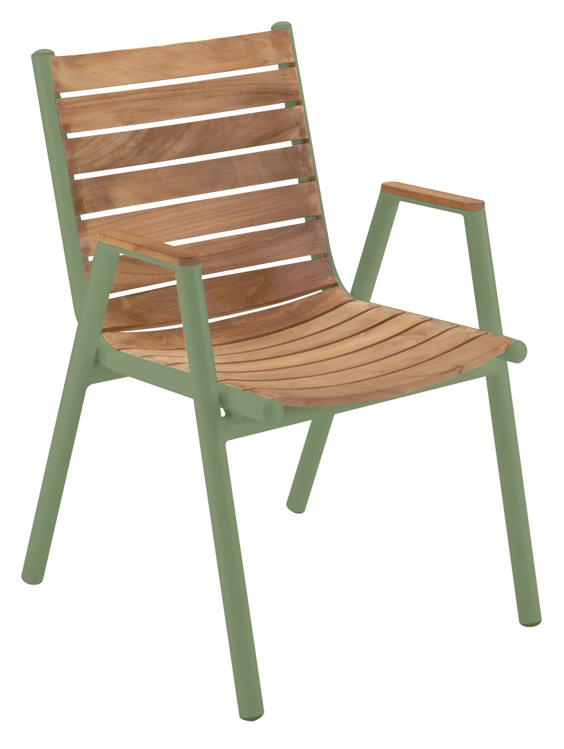 Pilotis fauteuil met armleuningen, teakhout, voor buiten, Fermob