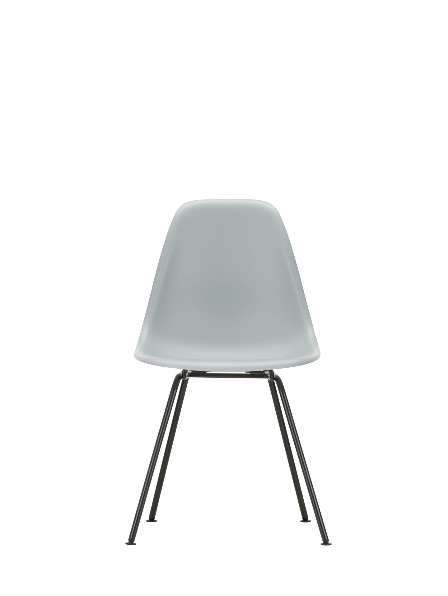 Eames Plastic Side Chair DSX in Granitgrau mit schwarzem Untergestell, moderner Designstuhl von Vitra.