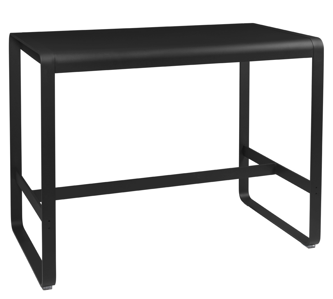 Schwarzer Bellevie Stehtisch von Fermob für den Außenbereich, moderner Gartentisch aus pulverbeschichtetem Aluminium.