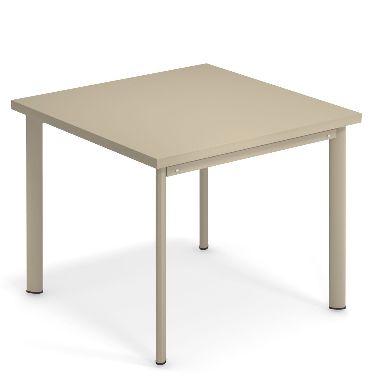 Star Tisch Outdoor von Emu, quadratischer Gartentisch aus Metall in Beige, ideal für Terrasse und Balkon.
