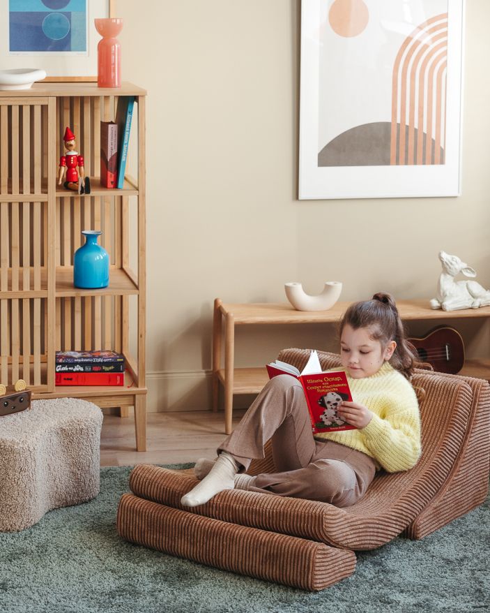 Mond kinderfauteuil van breedcorduroy van Wigiwama