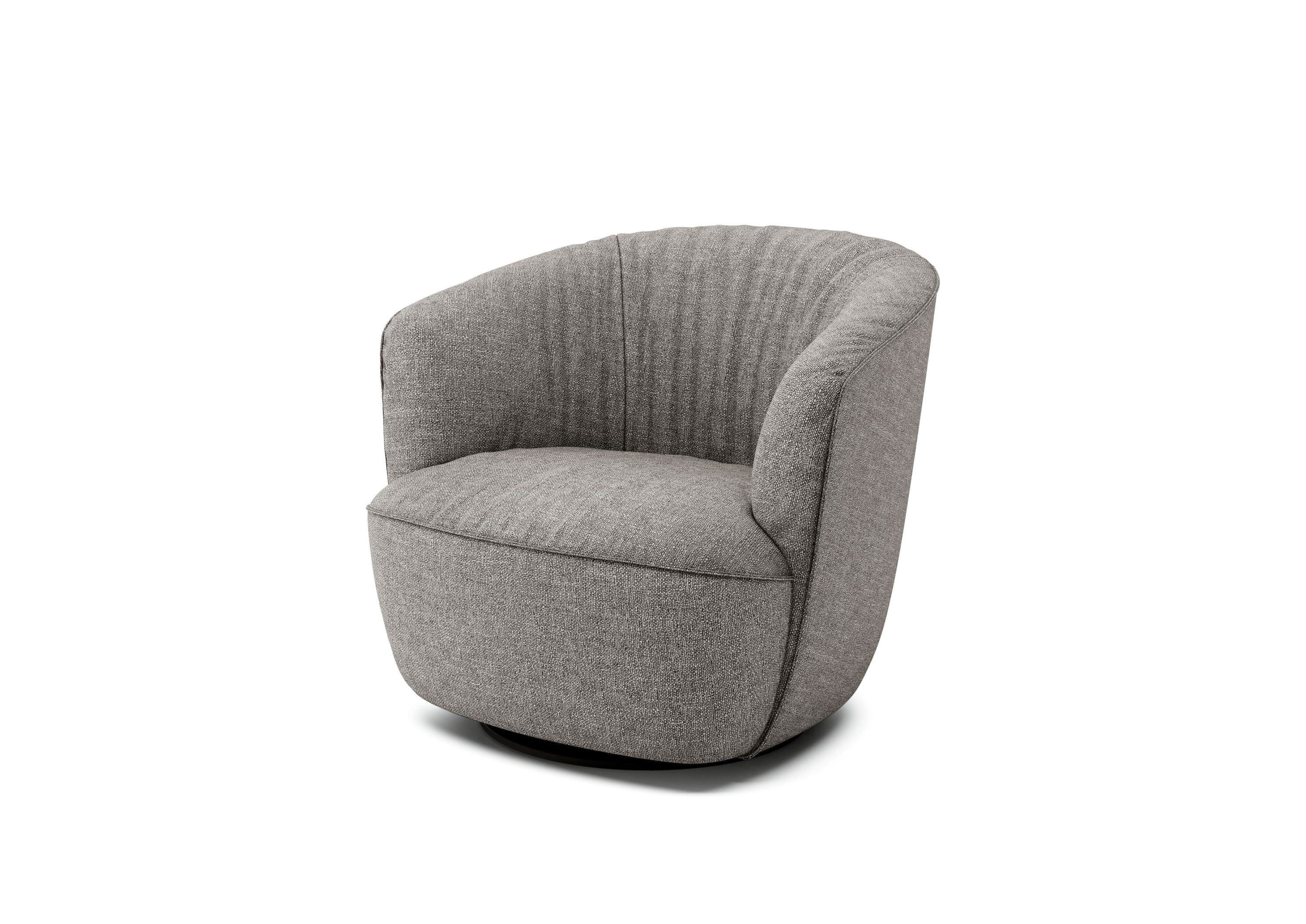Ishino Sessel von Walter Knoll, grauer Stoffbezug, moderner Drehsessel für Wohnzimmer und Büro.