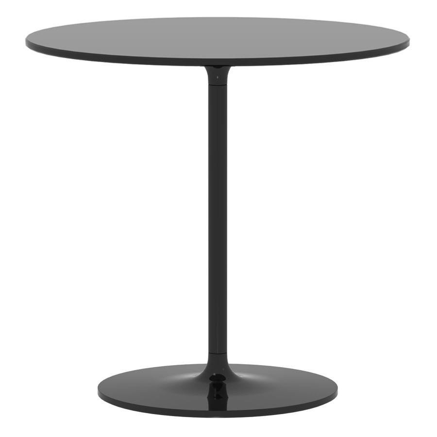 Schwarzer Poppy Beistelltisch von Rexite mit runder Tischplatte und Fuß, ideal als kleiner Tisch.