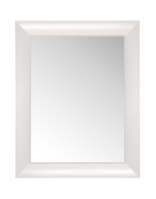 Weißer, quadratischer Spiegel "Francois Ghost" von Kartell, groß, für Wandmontage und modernes Wohndesign.