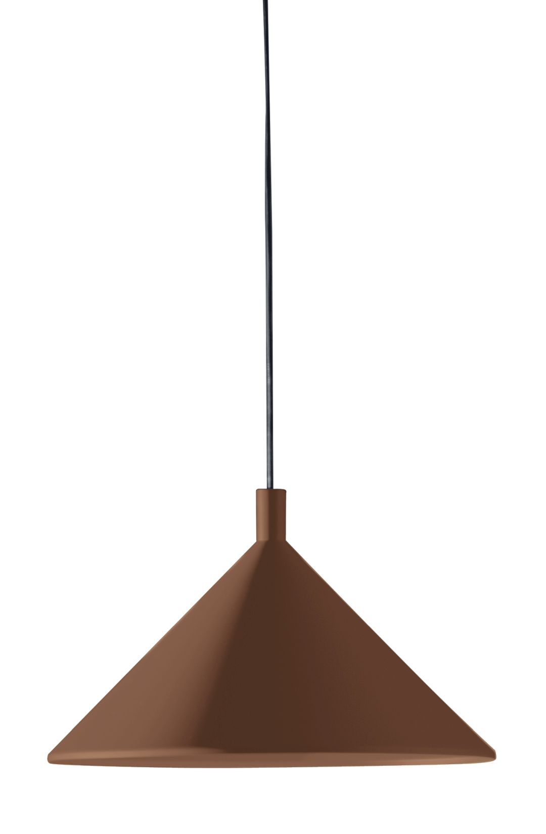Braune Cono Hängeleuchte von Martinelli Luce mit Kegelform und schwarzem Kabel.