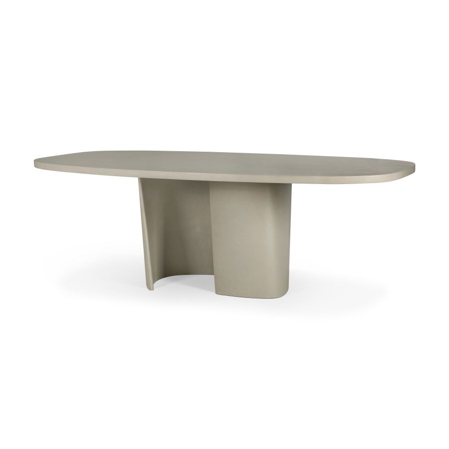 Canyon Outdoor Esstisch aus Beton von Ethnicraft mit modernem Design und zentralem Sockel.
