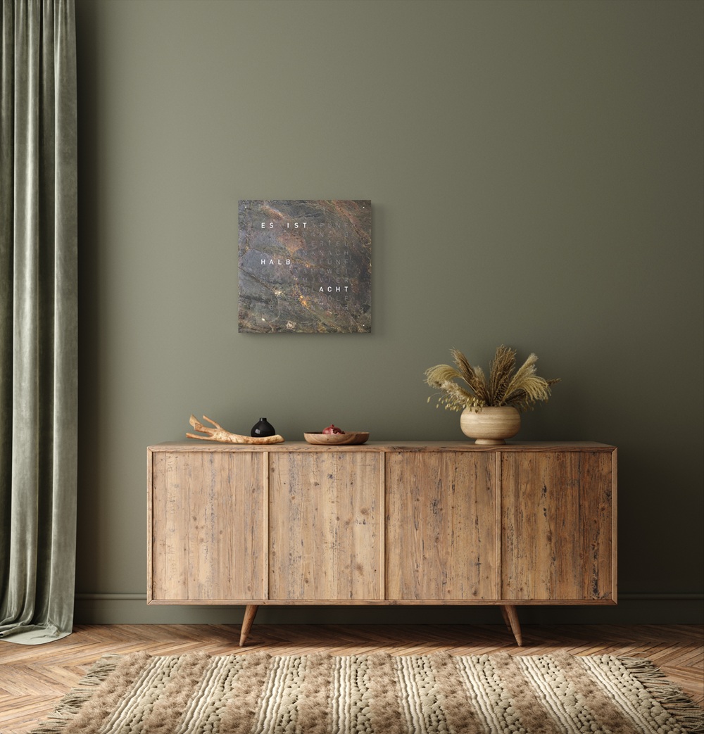 Earth 45 Creator's Edition wandklok / Tijdsobject Engels QLOCKTWO
