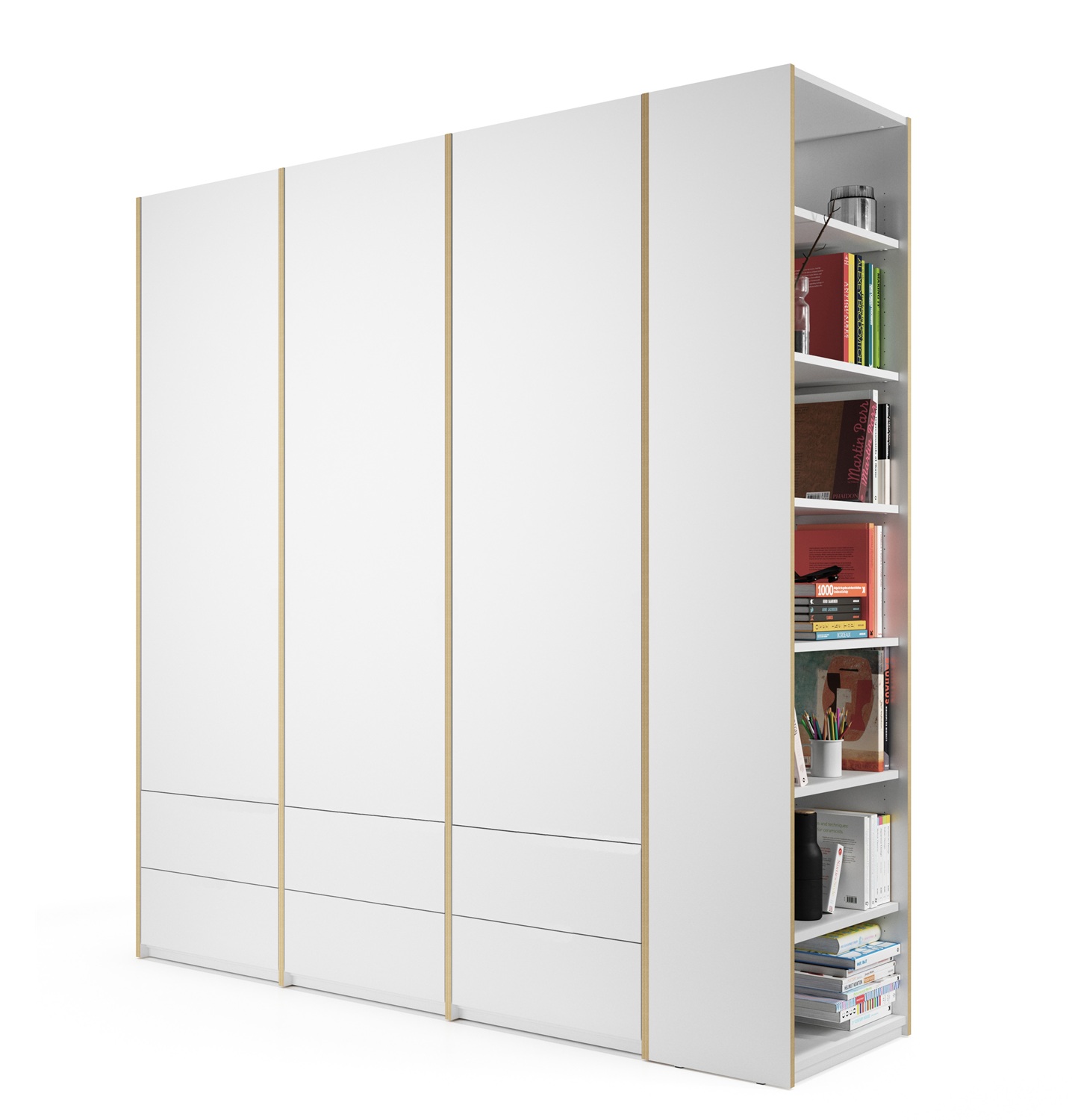 MODULAR PLUS kastcombinatie met aanbouwrek rechts, B 212,2 cm, Müller Möbelwerkstätten