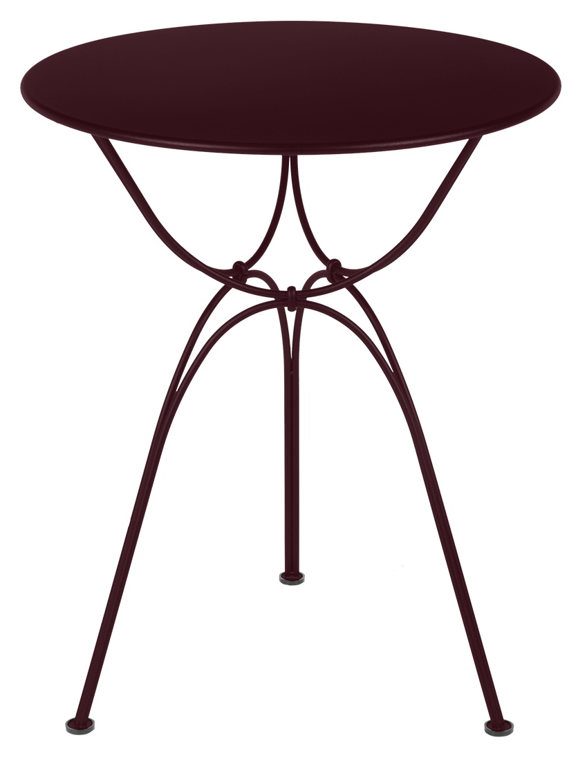 Airloop Tisch von Fermob, Ø 60 cm, Outdoor-Tisch in Pflaume mit filigranem Stahlgestell.