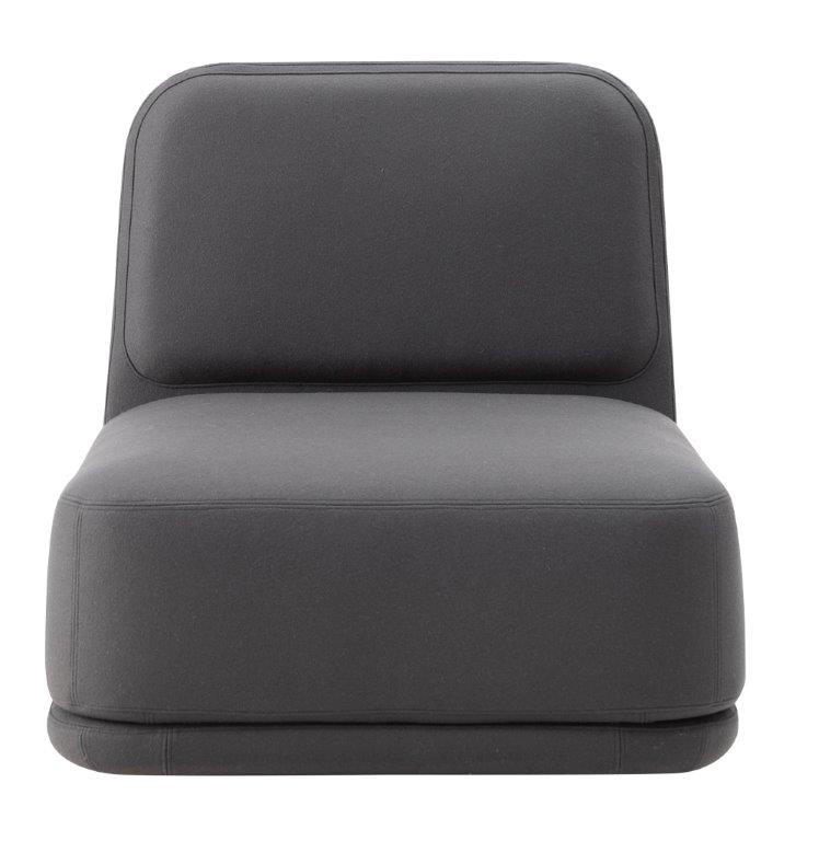 Grauer Sessel: Standby Sessel Medium von Softline, moderner Loungesessel für Wohnzimmer und Büro.