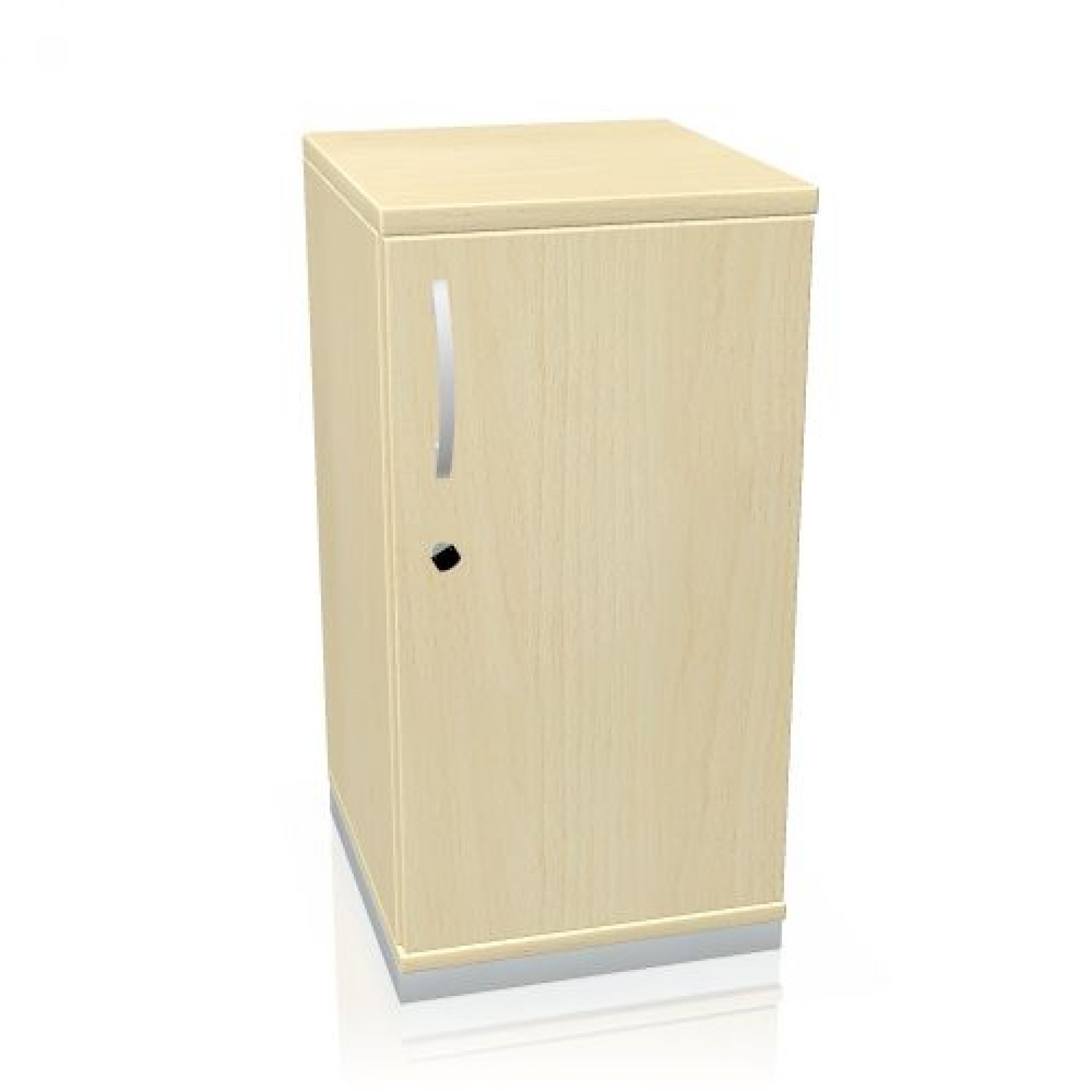 Prisma Büroschrank mit Drehtür von Palmberg, helles Holzdekor, abschließbar, für Büro und Arbeitszimmer.