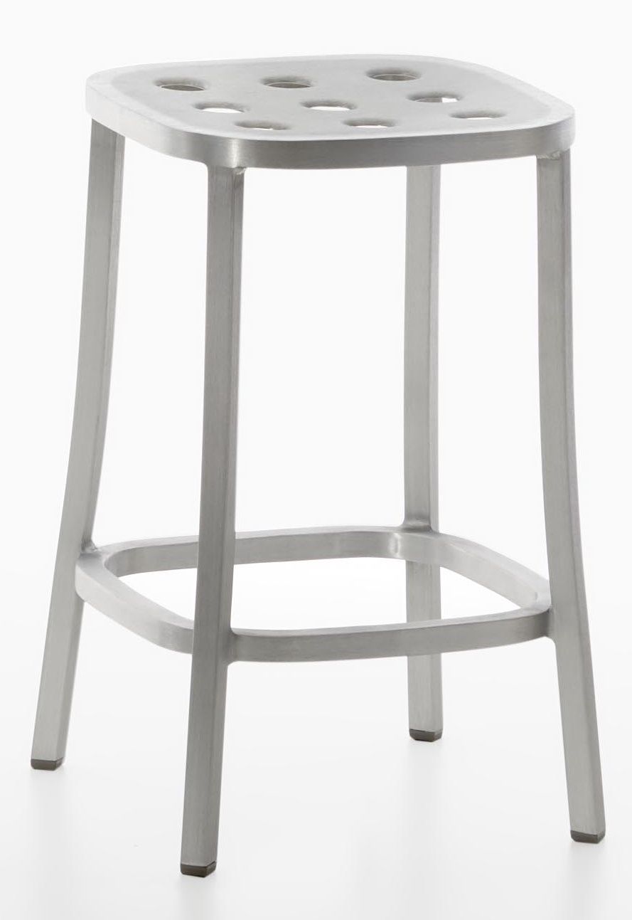 Emeco 1 Inch Barhocker aus Aluminium, moderner Hocker für Küche oder Bar.