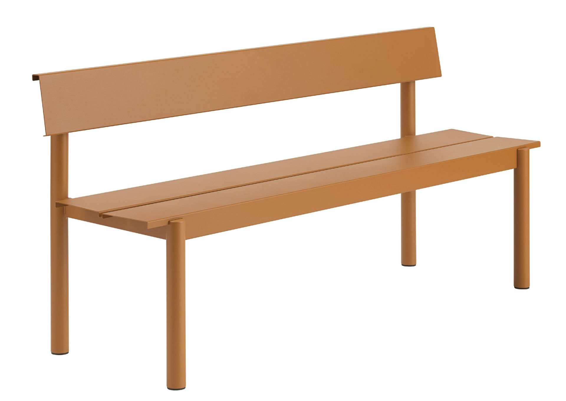 Linear Steel Bench: buitenbank met rugleuning 170 x 34 cm Muuto