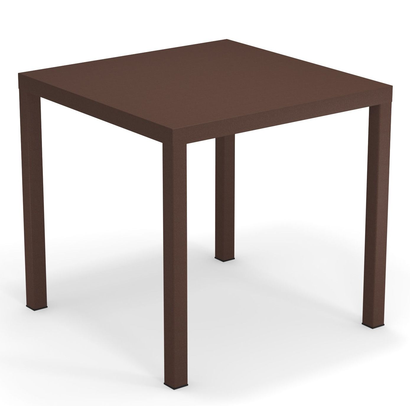 Quadratischer, brauner Nova Tisch von Emu für den Außenbereich, ideal für Garten und Terrasse.