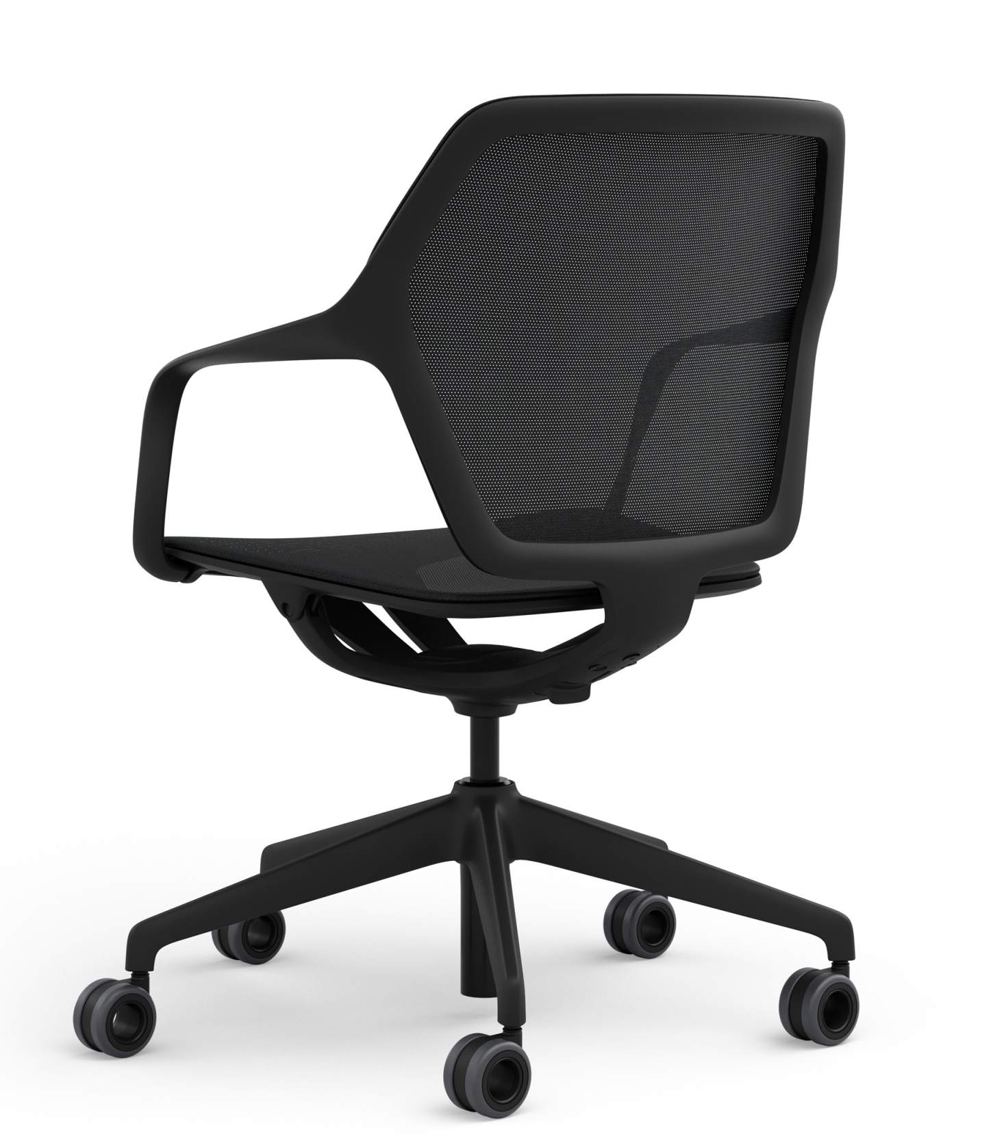 Ray Work 9220 Bürodrehstuhl von Brunner in Schwarz mit Armlehnen und Netzrücken, ergonomisch und modern.