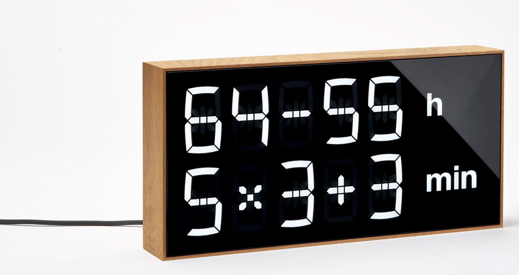 Digitale klok met LED-verlichting / Tafelklok / Wandklok / Houten eiken Albert Clock