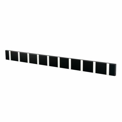 Knax Wandgarderobe mit 10 Haken in Schwarz und Weiß, waagerechte Anbringung für Flur und Diele.