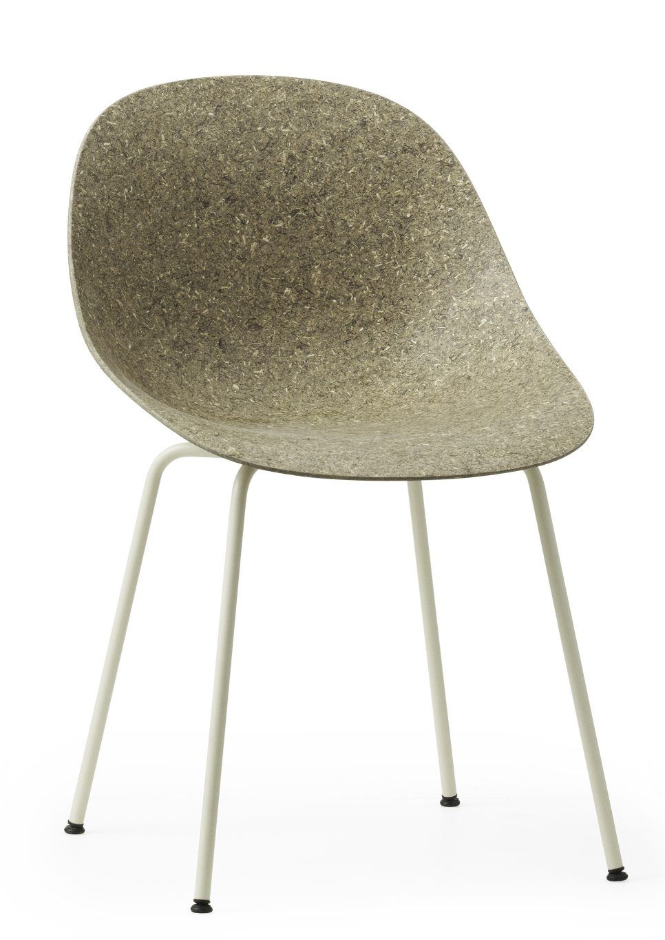Normann Copenhagen Mat Chair Steel, moderner Stuhl mit Sitzschale in Holzoptik und Stahlgestell.