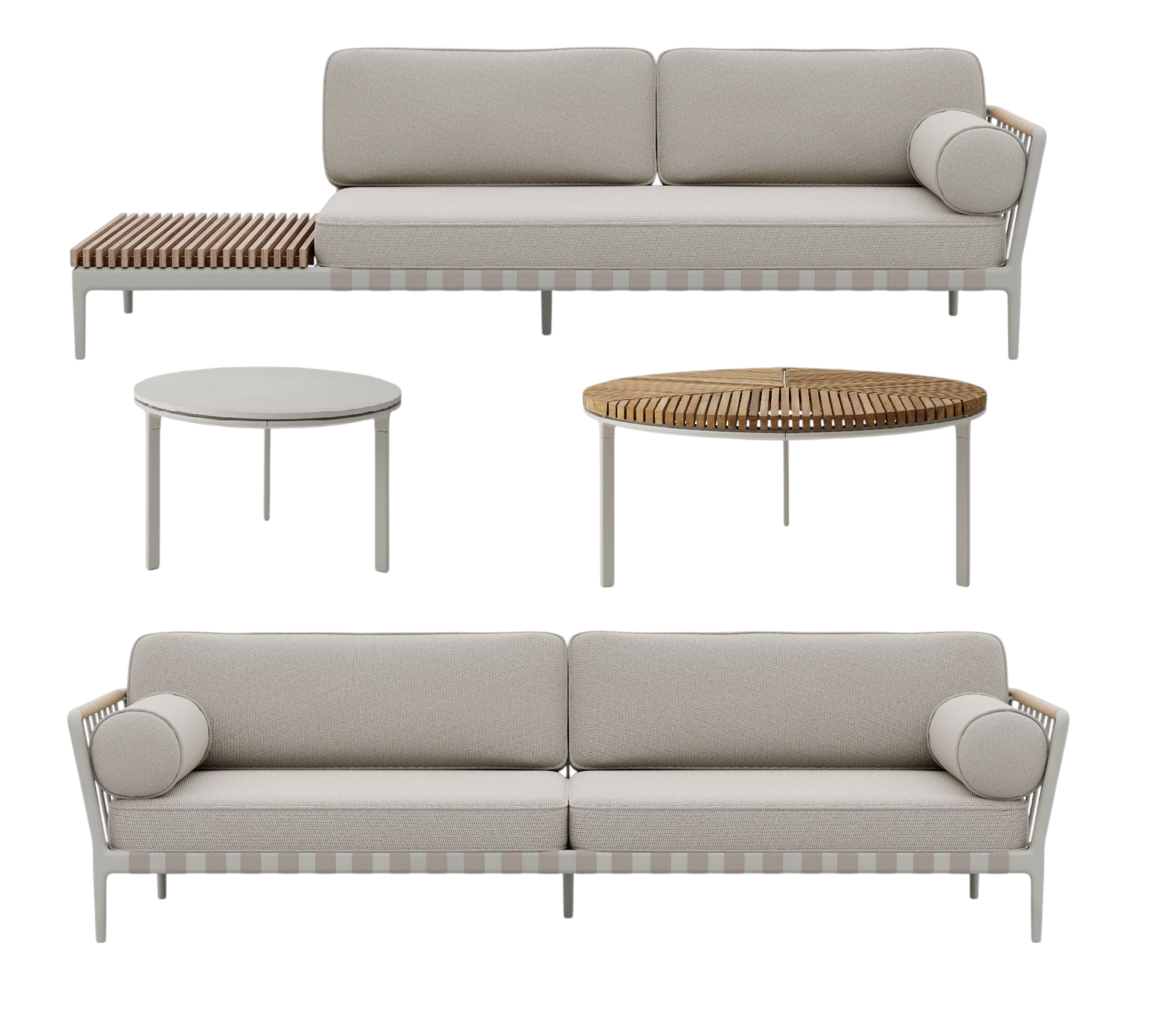 Open-air outdoor set 2 Lounge groot Vipp